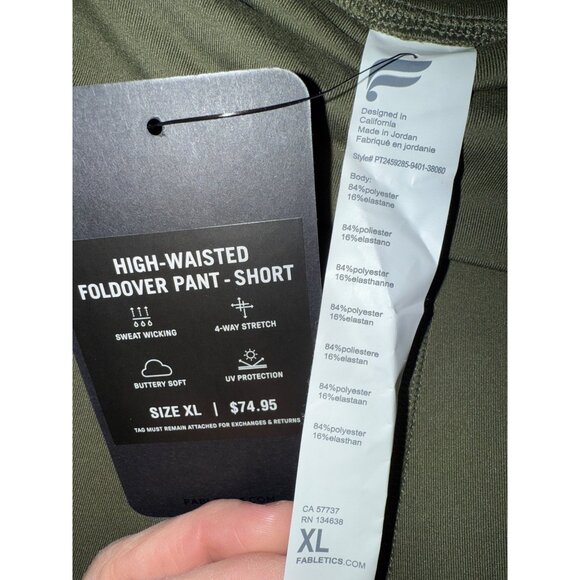 NWT Fabletics High-Waisted Foldover Green Pants Size XL - Picture 7 of 10
